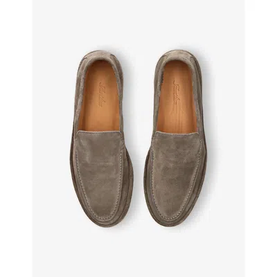 Aurélien Mens Grey Voyager Suede Loafers Eur 40 / 6 Uk