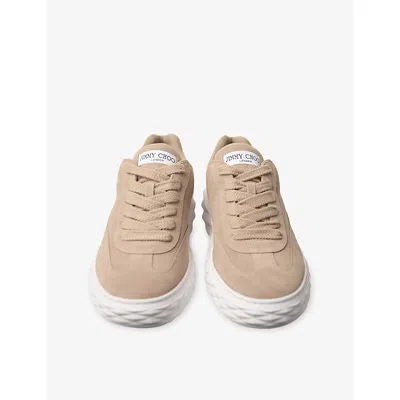Jimmy Choo Womens V Stone Diamond Maxi Suede Low-top Trainers