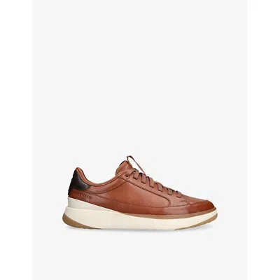 Cole Haan Mens Tan Comb Grand-pro All Day Leather Low-top Court Trainers Eur 43 / 9 Uk