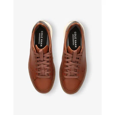 Cole Haan Mens Tan Comb Grand-pro All Day Leather Low-top Court Trainers Eur 43 / 9 Uk