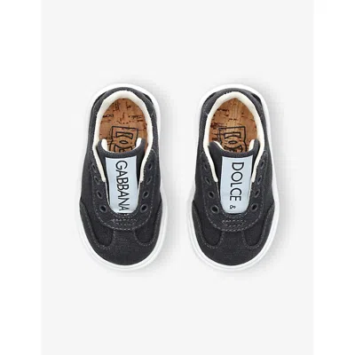 Dolce & Gabbana Canvas Slip-on Sneakers In Black