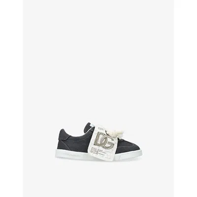 Dolce & Gabbana Canvas Slip-on Sneakers In Black