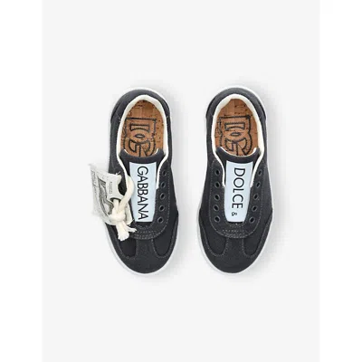 Dolce & Gabbana Canvas Slip-on Sneakers In Black