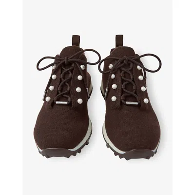 Jimmy Choo Women Veles Pearl Embellished Sneakers In Brown