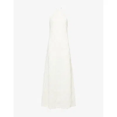 Amy Lynn Womens Cream Crochet Floral Woven Maxi Dress In White