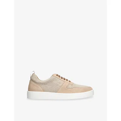 Aurélien Mens Beige Bayside Suede And Canvas Low-top Trainers Eur 43 / 9 Uk In Neutral