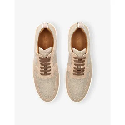 Aurélien Mens Beige Bayside Suede And Canvas Low-top Trainers Eur 43 / 9 Uk In Neutral