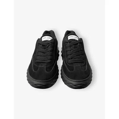 Jimmy Choo Womens V Black Diamond Maxi Suede Low-top Trainers
