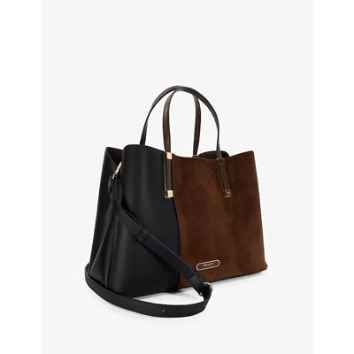 Dune Womens Dark Brown Synthetic Dorry Large Faux-leather Tote Bag