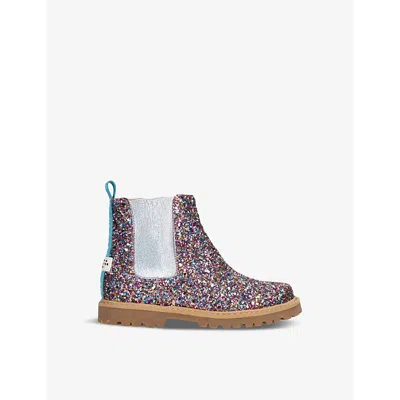 Sophia Webster Mult/other Kids' Glitter-embellished Woven Chelsea Boots Eur 26 / 8.5 Uk