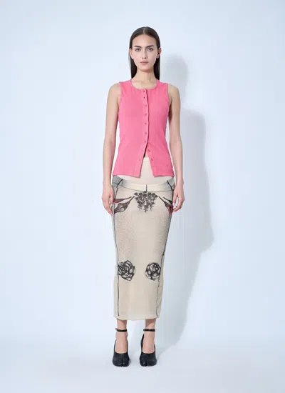 Jean Paul Gaultier Women Double Layer Mesh Skirt