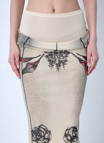 Jean Paul Gaultier Women Double Layer Mesh Skirt