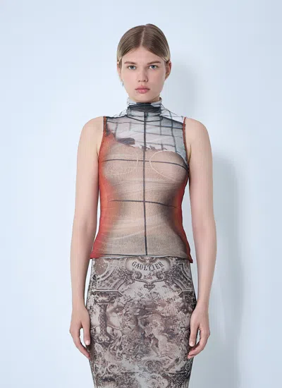 Jean Paul Gaultier Women Fire Mesh Tank Top