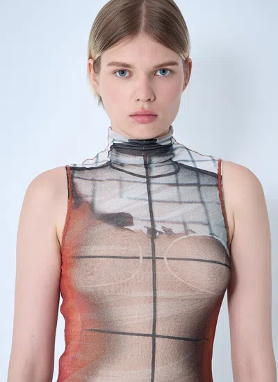 Jean Paul Gaultier Women Fire Mesh Tank Top