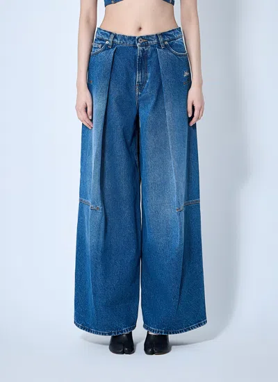 Jean Paul Gaultier Denim Jean With Foam Detail On The Back In Blue