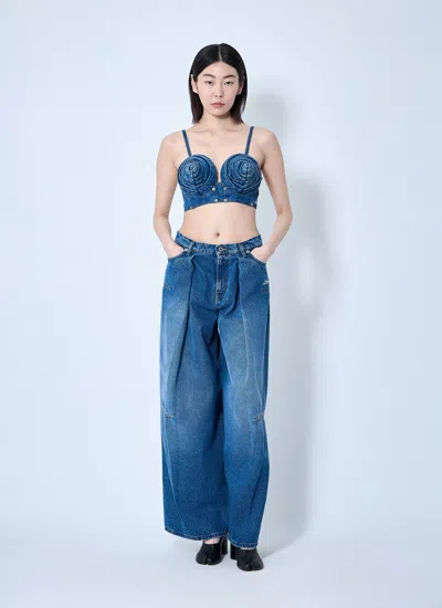 Jean Paul Gaultier Denim Jean With Foam Detail On The Back In Blue
