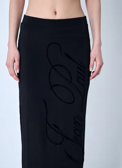 Jean Paul Gaultier Women Mesh Tattoo Midi Skirt In Black