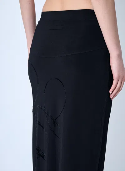 Jean Paul Gaultier Women Mesh Tattoo Midi Skirt In Black