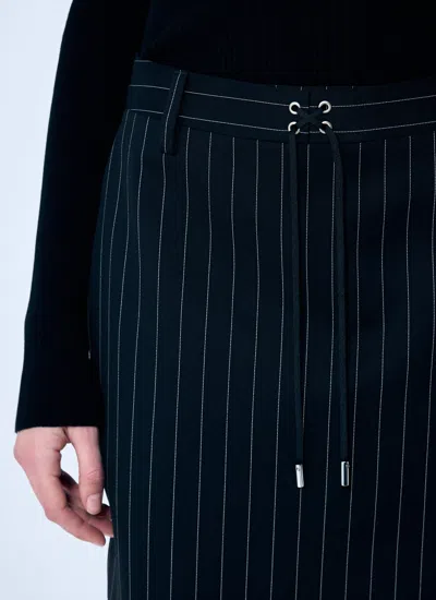 Jean Paul Gaultier Women Pinstriped Tailored Pants With Skirt Overlay