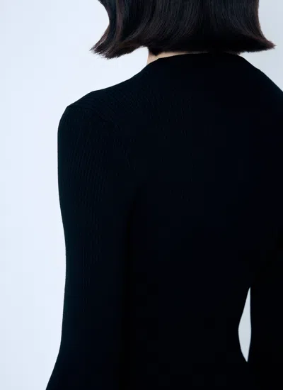 Jean Paul Gaultier Women Rib Sweater With Transparent Panels