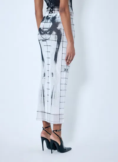Jean Paul Gaultier Women Squeletor Mesh Midi Skirt