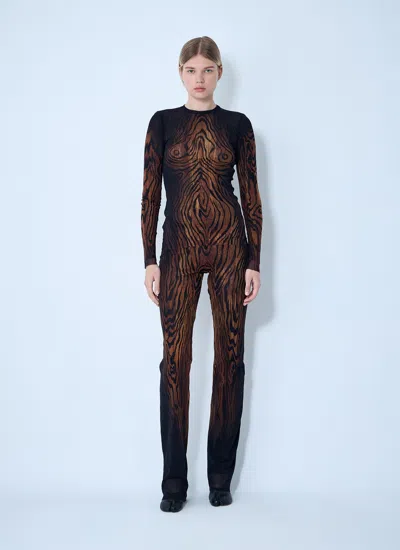 Jean Paul Gaultier Women Wood Mesh Pants In Multi
