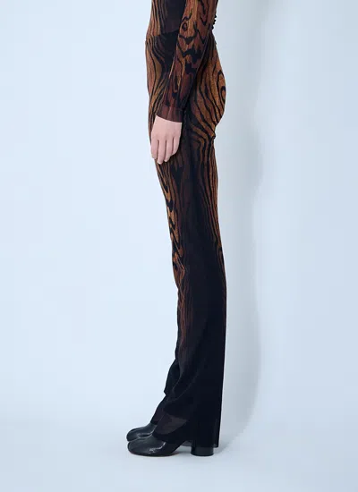 Jean Paul Gaultier Women Wood Mesh Pants In Multi