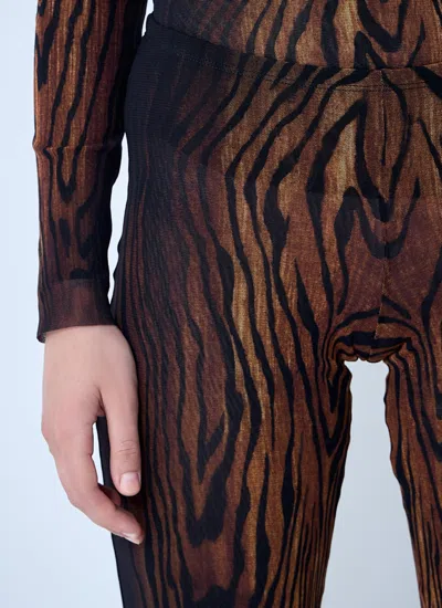 Jean Paul Gaultier Women Wood Mesh Pants In Multi