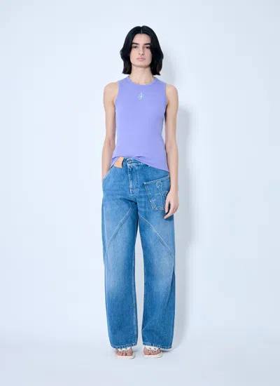 Jw Anderson Women's Anchor Jwa Logo Tank Top In Purple