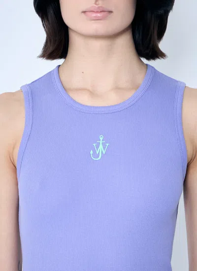 Jw Anderson Women's Anchor Jwa Logo Tank Top In Purple