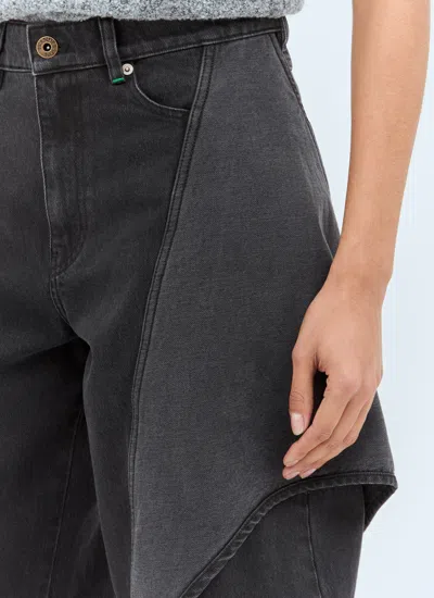 Jw Anderson Women Cropped Sculptural Jeans In Black