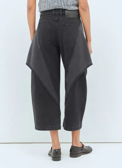 Jw Anderson Women Cropped Sculptural Jeans In Black