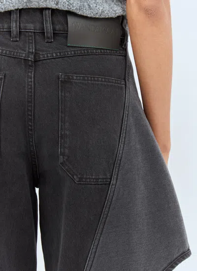 Jw Anderson Women Cropped Sculptural Jeans In Black