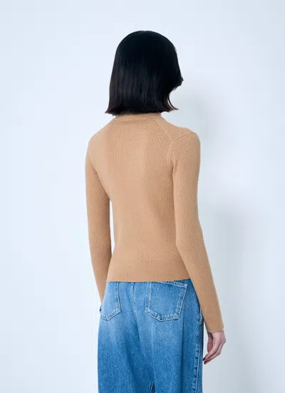 Jw Anderson Fitted Zip Up Cardigan In Brown