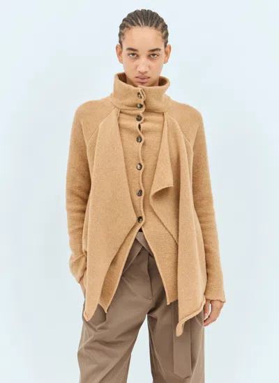 Jw Anderson Beige Layered Wool Sweater In Neutral