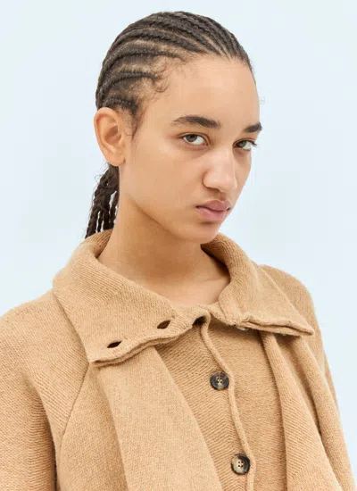 Jw Anderson Beige Layered Wool Sweater In Neutral