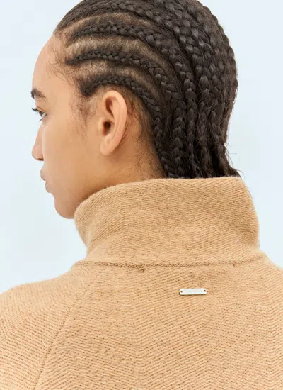 Jw Anderson Beige Layered Wool Sweater In Neutral