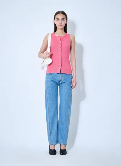 Jw Anderson Women Twisted Denim Jeans In Blue