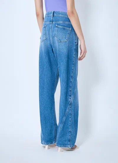 Jw Anderson Twisted Midrise Workwear Boyfriend Jeans In Animal Print