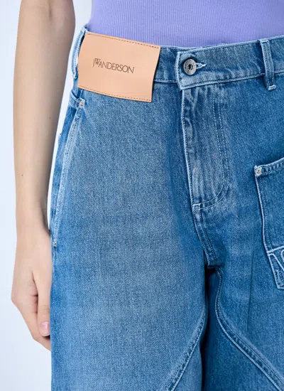 Jw Anderson Twisted Midrise Workwear Boyfriend Jeans In Animal Print