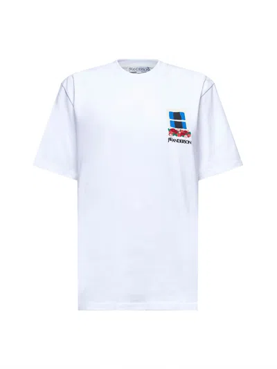 Jw Anderson J. W. Anderson Window Embroidered White Cotton T-shirt In White