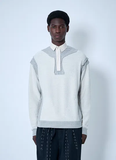 Maison Margiela Cotton Hoodie With Pointed Collar And Side Pockets In Gray
