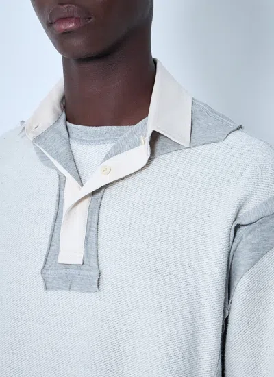 Maison Margiela Cotton Hoodie With Pointed Collar And Side Pockets In Gray