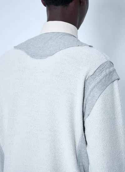 Maison Margiela Cotton Hoodie With Pointed Collar And Side Pockets In Gray