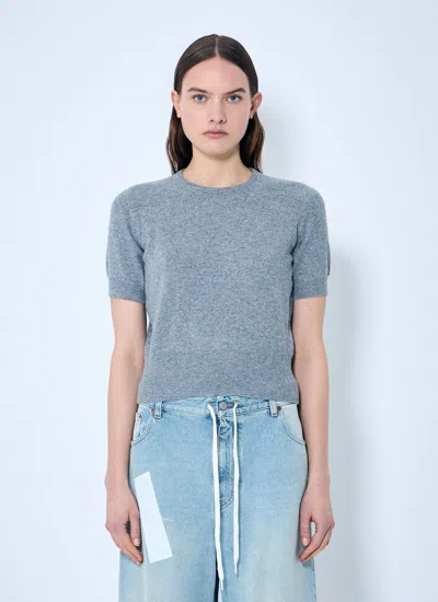 Maison Margiela Women's Short Sleeve Sweater In Gray