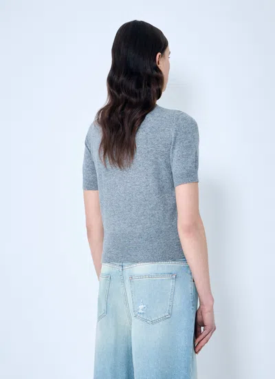 Maison Margiela Women's Short Sleeve Sweater In Gray
