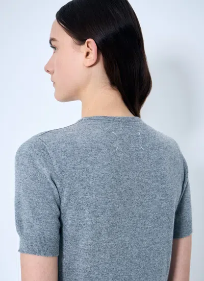Maison Margiela Women's Short Sleeve Sweater In Gray