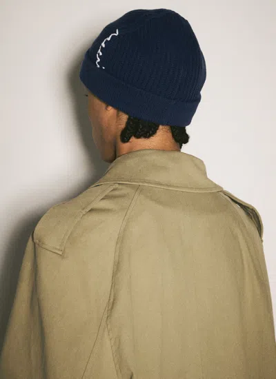 Marni Men Hand-embroidered Logo Beanie Hat