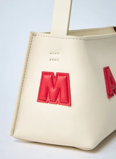 Marni Borsa A Spalla Museo Baguette In Pelle Crema