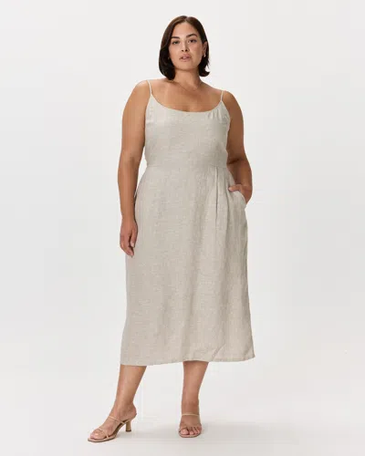 Quince Women's 100% European Linen Scoop Neck Midi Dress